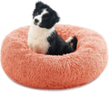 Calming Dog & Cat Bed - Anti-Anxiety Donut Design, Machine Washable, 20X20Inch Pink